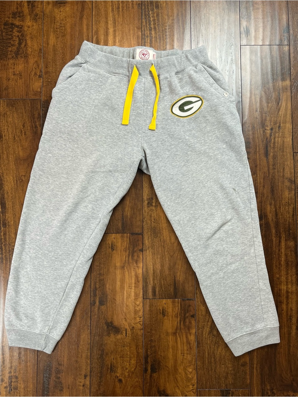 GREEN BAY PACKERS Men’s Jogger Sweatpants ’47 Gray NFL Size LARGE